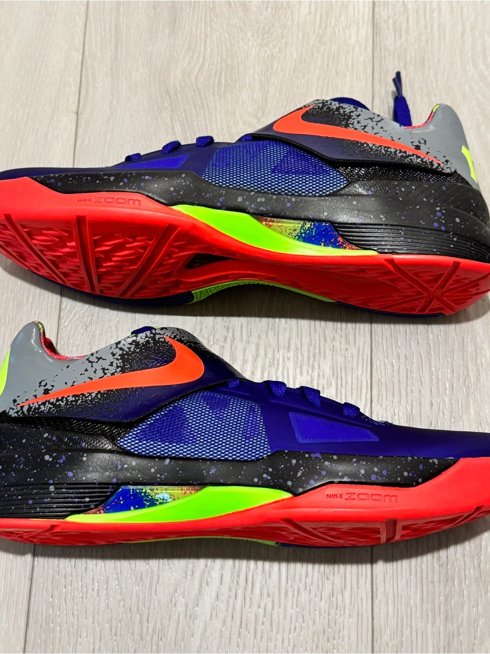 Nike Zoom KD 4 Nerf Sneakers Shoes Kicks Men's Basketball Multi Color sz. 8